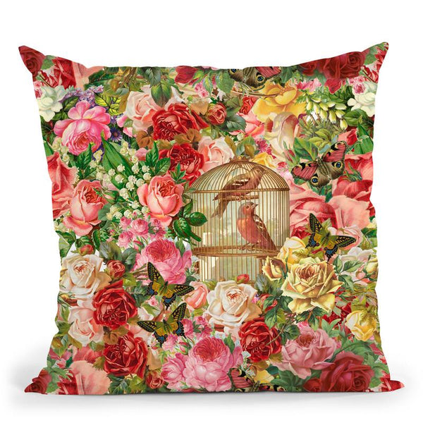 Vintage Bird Cage Throw Pillow By Andrea Haase