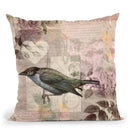 Vintage Bird Collage Throw Pillow By Andrea Haase