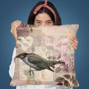 Vintage Bird Collage Throw Pillow By Andrea Haase