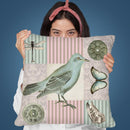 Vintage Bird I Throw Pillow By Andrea Haase
