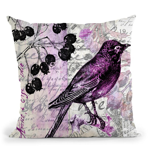 Vintage Bird Iii Throw Pillow By Andrea Haase