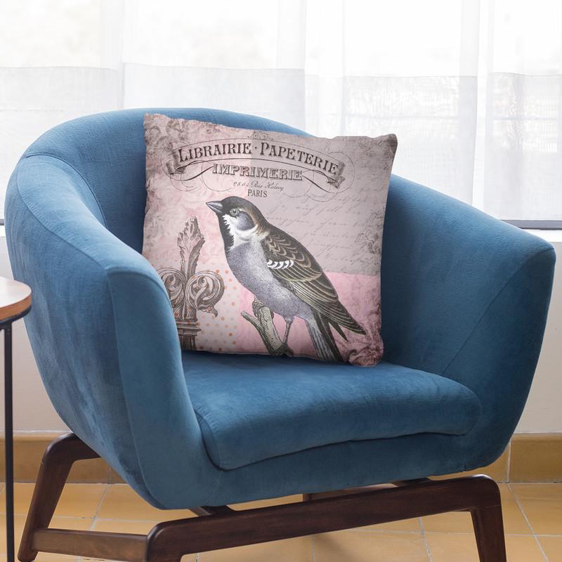Vintage Bird Iv Throw Pillow By Andrea Haase