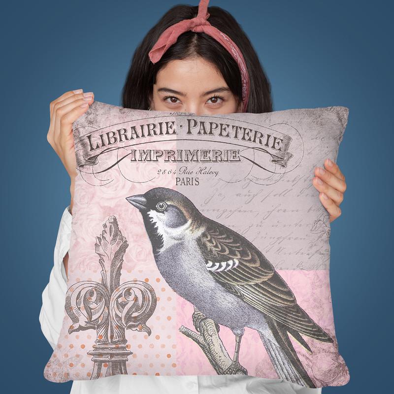 Vintage Bird Iv Throw Pillow By Andrea Haase