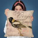 Vintage Bird Mon Amour Throw Pillow By Andrea Haase