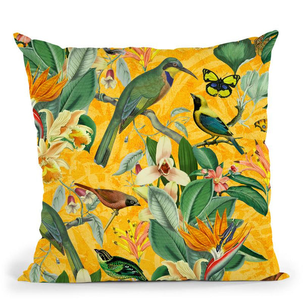 Vintage Birds Vi Throw Pillow By Andrea Haase