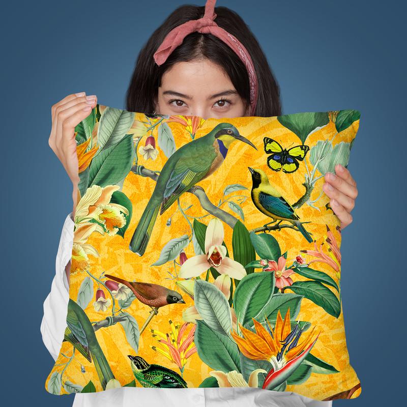 Vintage Birds Vi Throw Pillow By Andrea Haase