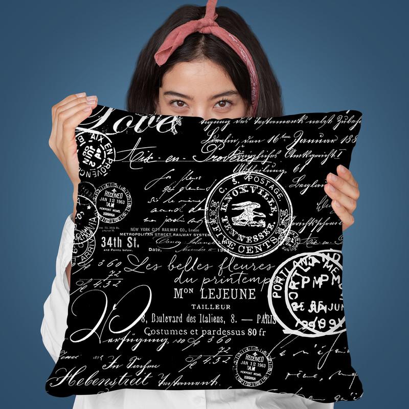 Vintage Black Throw Pillow By Andrea Haase
