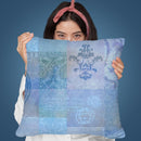 Vintage Blue I Throw Pillow By Andrea Haase