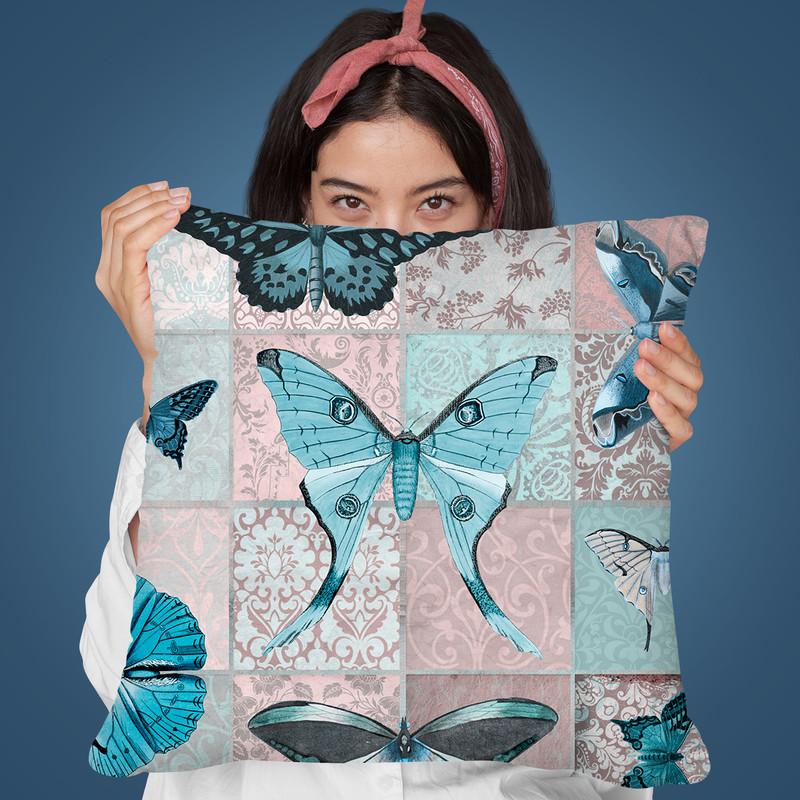 Vintage Butterflies Throw Pillow By Andrea Haase