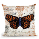 Vintage Butterfly I Throw Pillow By Andrea Haase