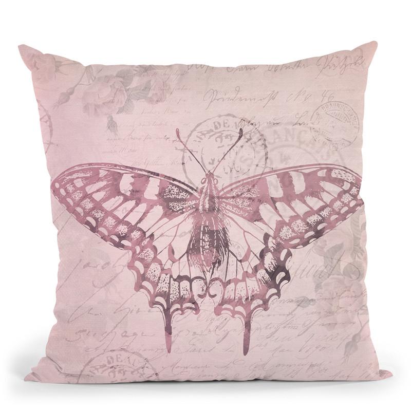 Vintage Butterfly Ii Throw Pillow By Andrea Haase