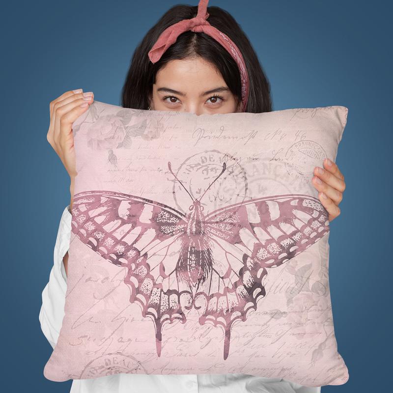 Vintage Butterfly Ii Throw Pillow By Andrea Haase