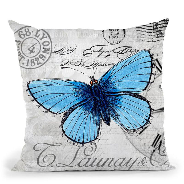 Vintage Butterfly Throw Pillow By Andrea Haase