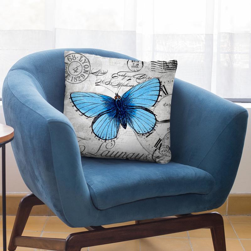 Vintage Butterfly Throw Pillow By Andrea Haase