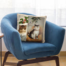 Vintage Cat Xmas Throw Pillow By Andrea Haase