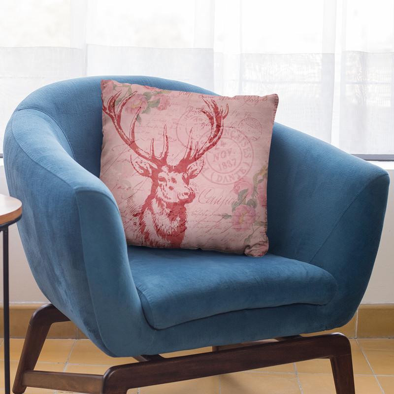 Vintage Deer Throw Pillow By Andrea Haase