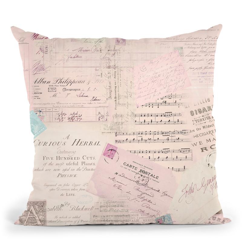 Vintage Documents Throw Pillow By Andrea Haase