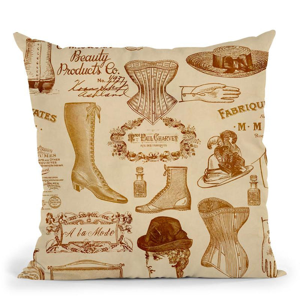 Vintage Fashion Color Throw Pillow By Andrea Haase