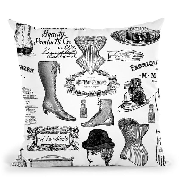 Vintage Fashion Throw Pillow By Andrea Haase