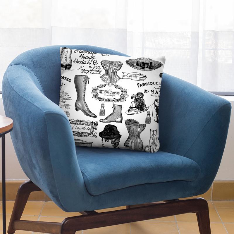 Vintage Fashion Throw Pillow By Andrea Haase