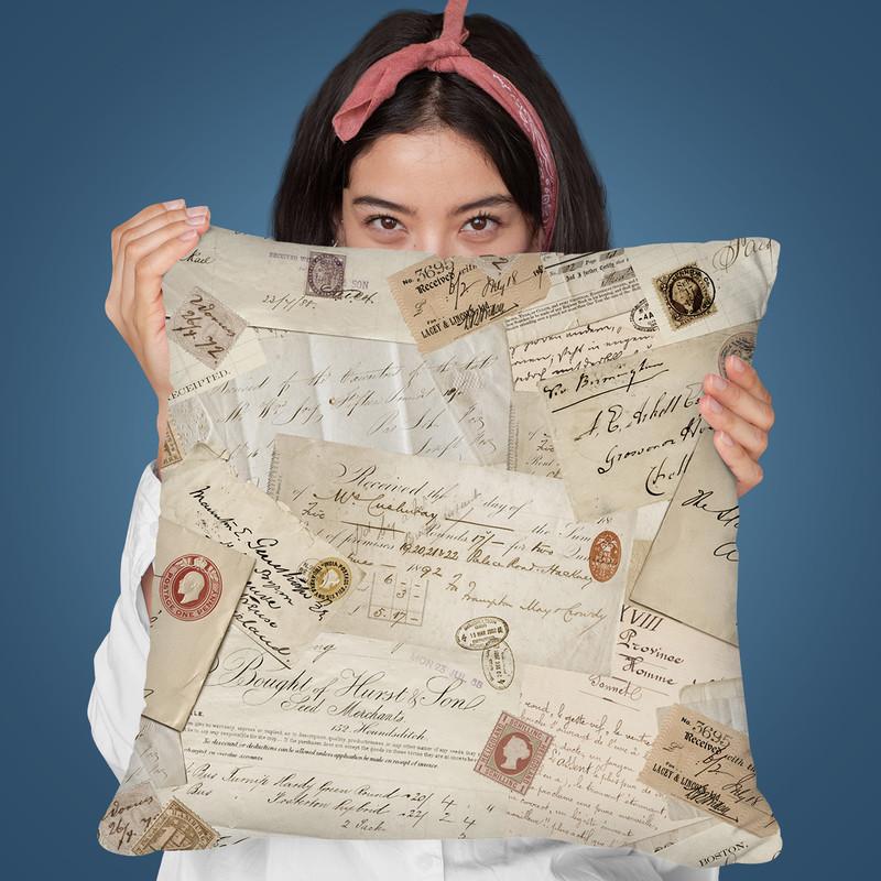 Vintage Letter Throw Pillow By Andrea Haase
