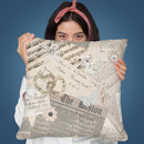 Vintage Letters Ephemera Throw Pillow By Andrea Haase