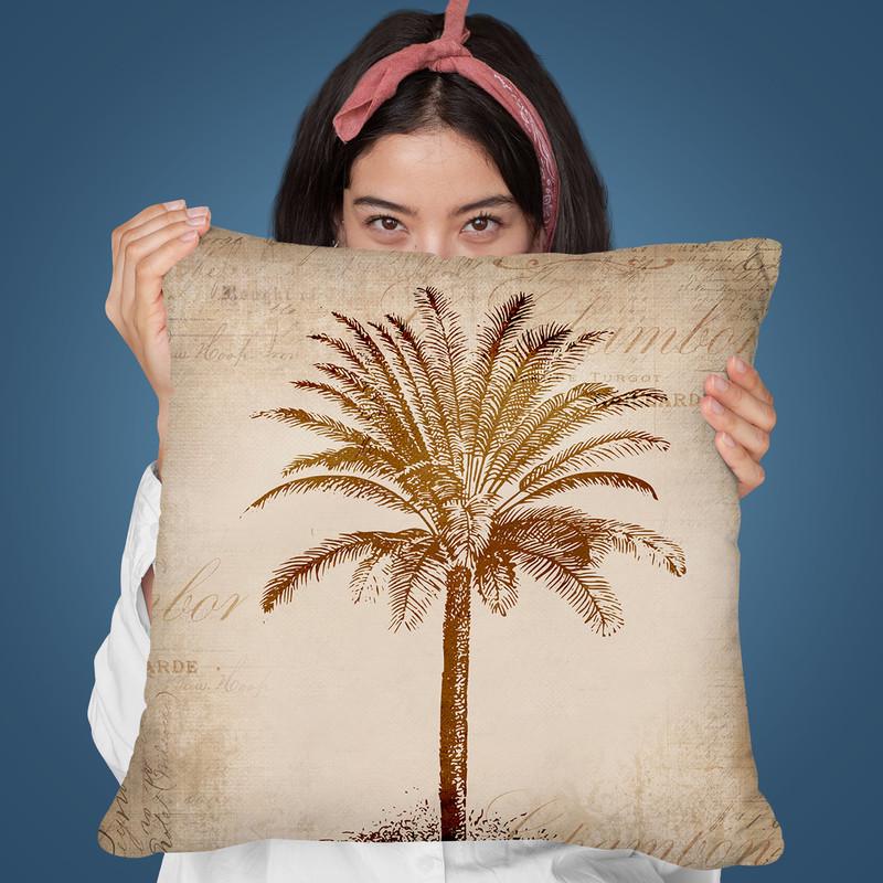 Vintage Palm I Throw Pillow By Andrea Haase