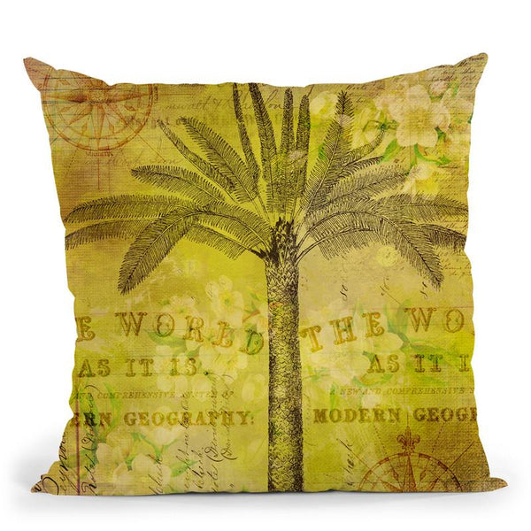 Vintage Palm Iii Throw Pillow By Andrea Haase