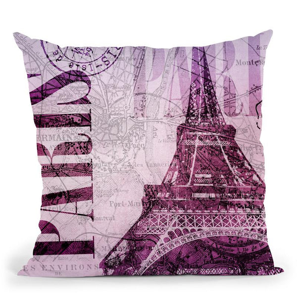 Vintage Paris I Throw Pillow By Andrea Haase