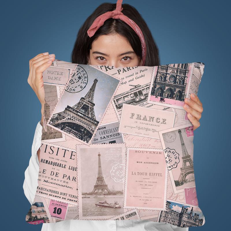 Vintage Postcards I Throw Pillow By Andrea Haase