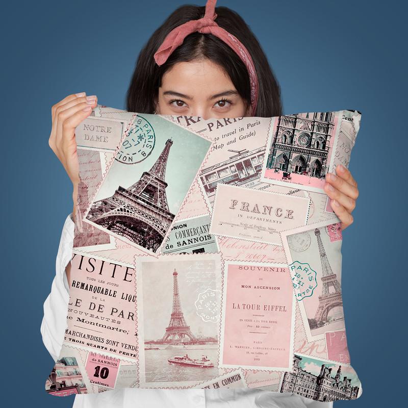 Vintage Postcards Ii Throw Pillow By Andrea Haase