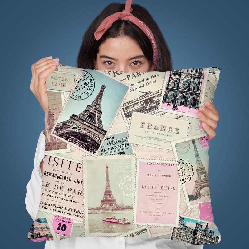 Vintage Postcards Iii Throw Pillow By Andrea Haase