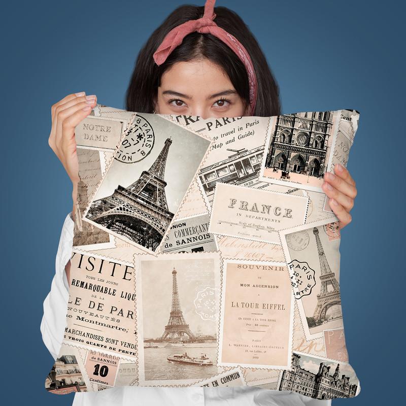 Vintage Postcards V Throw Pillow By Andrea Haase