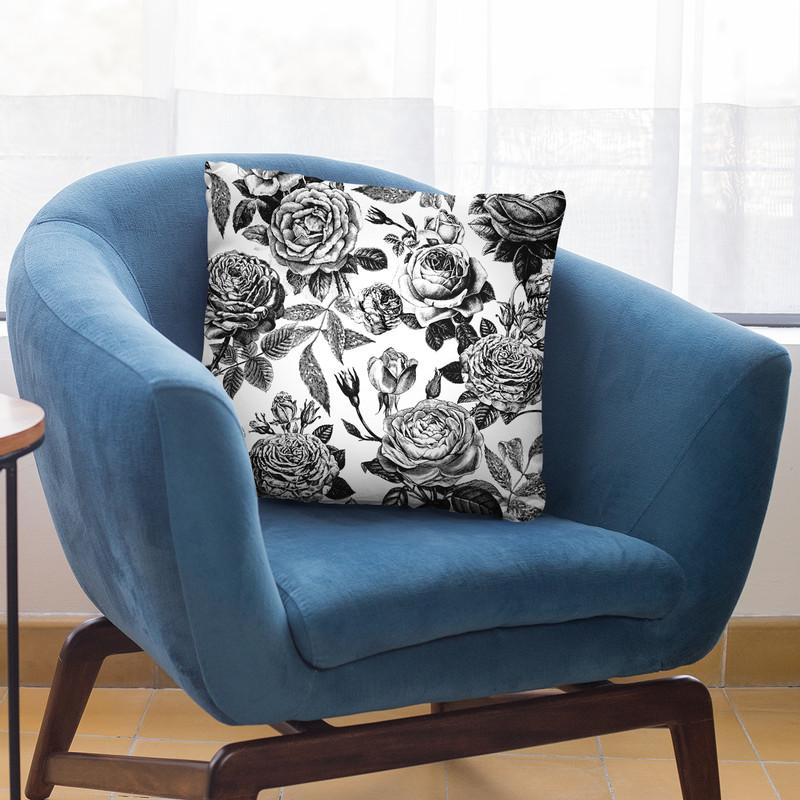 Vintage Rose Drawing Vi Throw Pillow By Andrea Haase