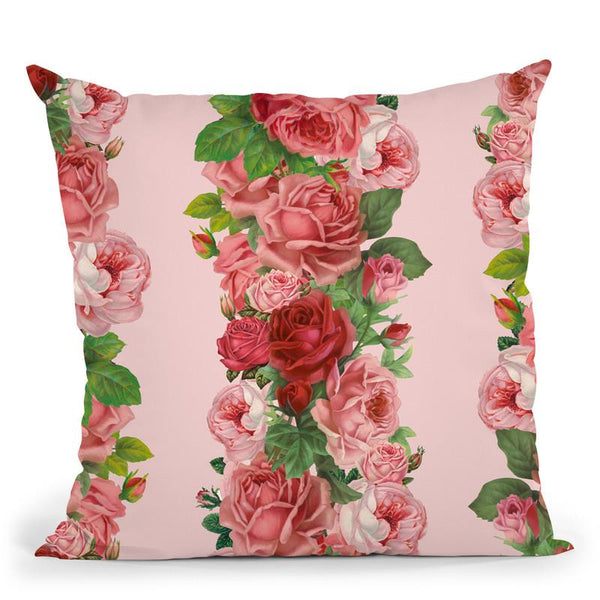Vintage Rose Stripes Throw Pillow By Andrea Haase
