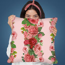 Vintage Rose Stripes Throw Pillow By Andrea Haase