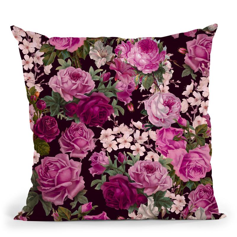 Vintage Roses I Throw Pillow By Andrea Haase
