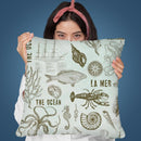Vintage Sea Blue I Throw Pillow By Andrea Haase