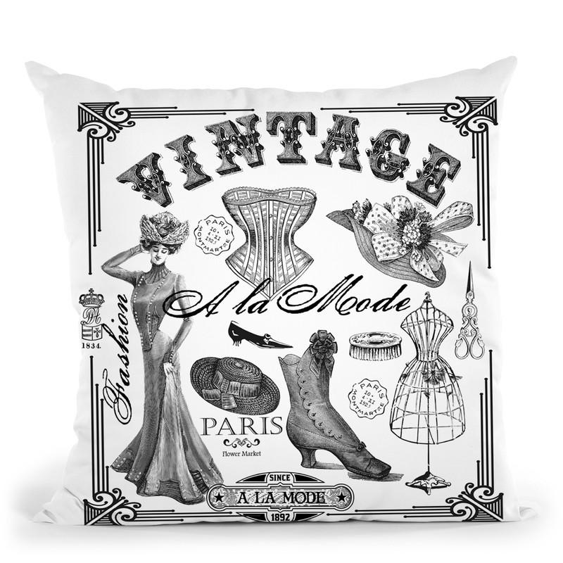Vintage Square Throw Pillow By Andrea Haase