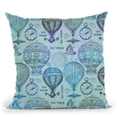 Vintage Travel Blue Throw Pillow By Andrea Haase