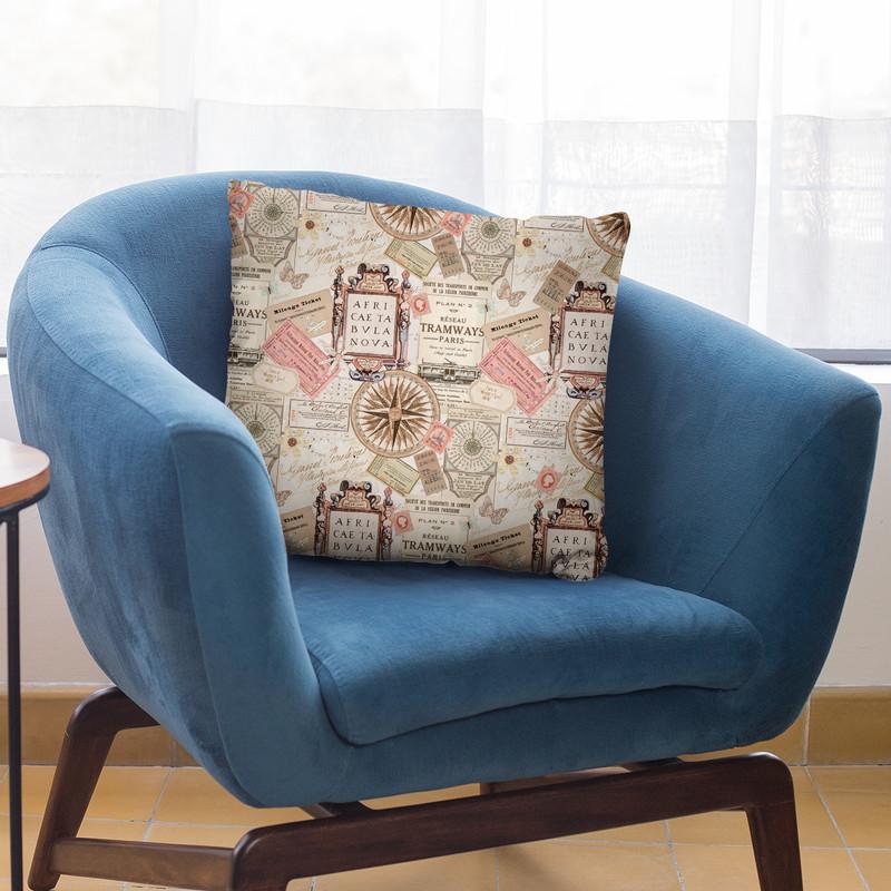 Vintage Travel Brown Throw Pillow By Andrea Haase