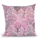 Vintage Travel Pink Throw Pillow By Andrea Haase