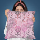 Vintage Travel Pink Throw Pillow By Andrea Haase