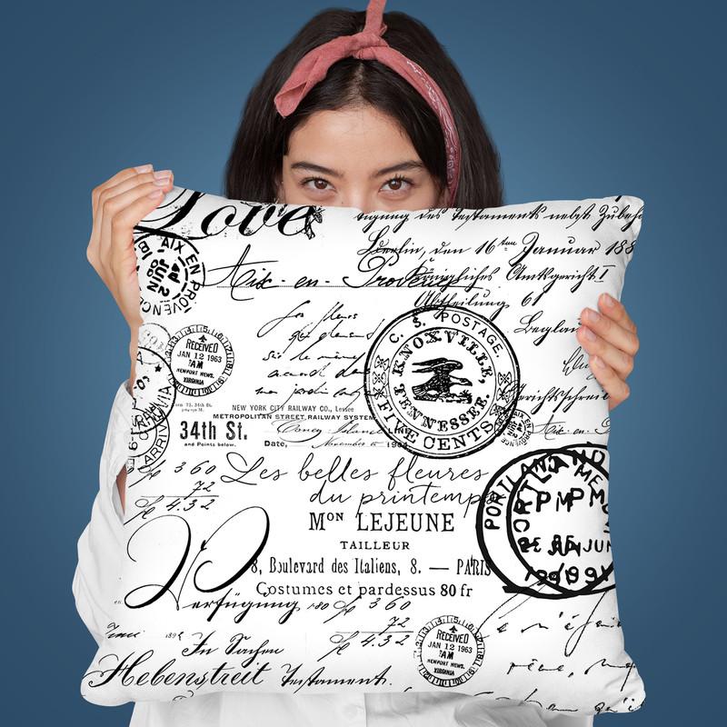 Vintage White Throw Pillow By Andrea Haase