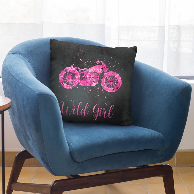 Wild Girl Square Throw Pillow By Andrea Haase