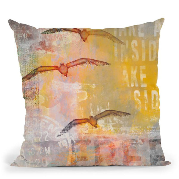 Yellow Grunge Throw Pillow By Andrea Haase