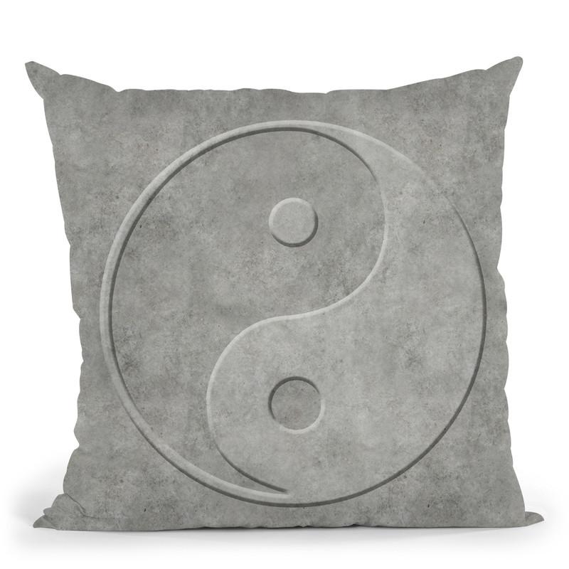 Ying Yang Concrete Throw Pillow By Andrea Haase