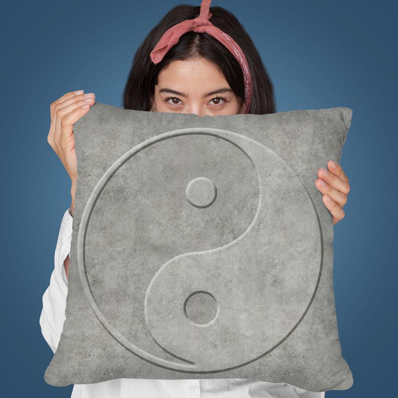 Ying Yang Concrete Throw Pillow By Andrea Haase