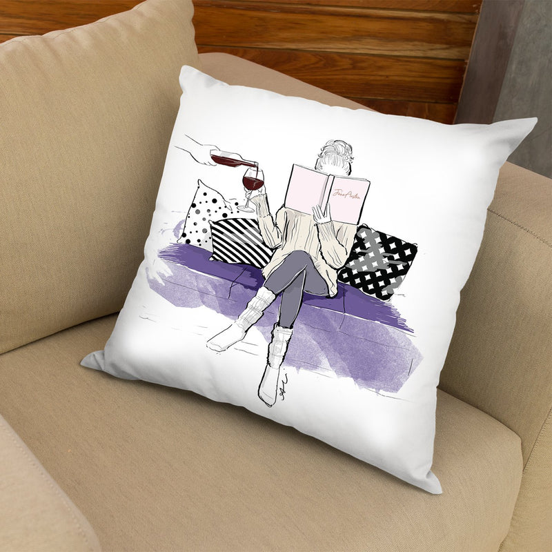 Books And Wine Throw Pillow By Alison Gordon