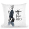 Coffee And Vogue Addict Throw Pillow By Alison Gordon